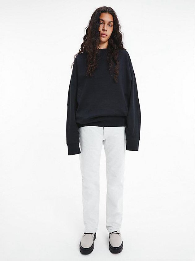Black Calvin Klein Unisex Relaxed - CK Standards Men Sweatshirt | HXQO-70985