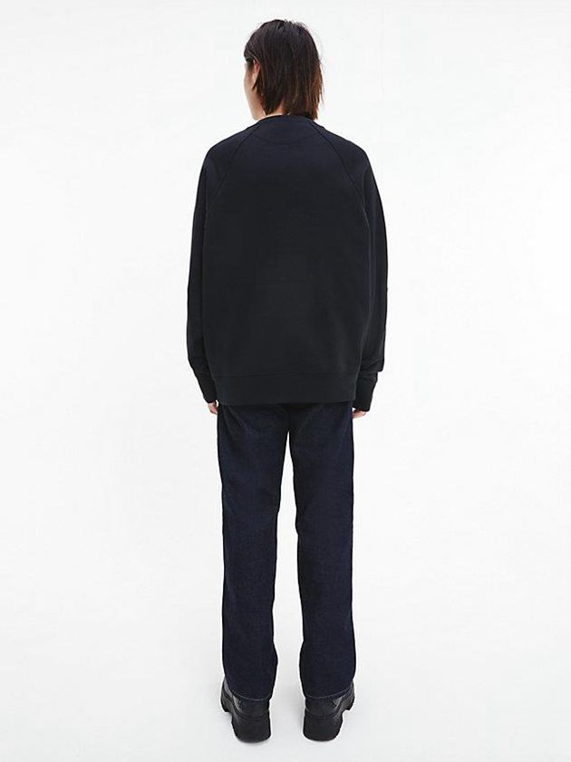 Black Calvin Klein Unisex Relaxed - CK Standards Men Sweatshirt | HXQO-70985