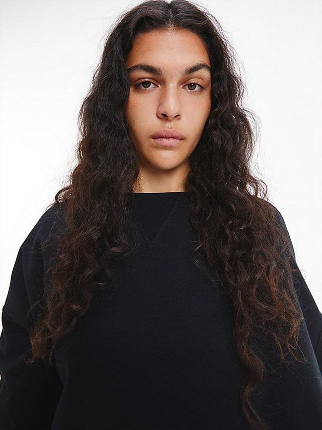 Black Calvin Klein Unisex Relaxed - CK Standards Men Sweatshirt | HXQO-70985
