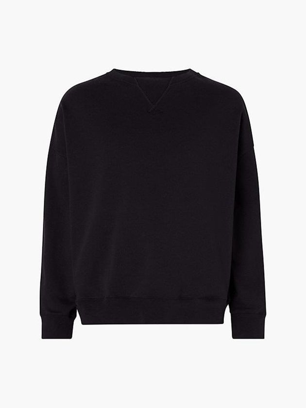 Black Calvin Klein Unisex Relaxed - CK Standards Men Sweatshirt | HXQO-70985