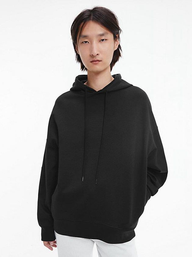 Black Calvin Klein Unisex Relaxed - CK Standards Men Hoodie | CQYA-18032
