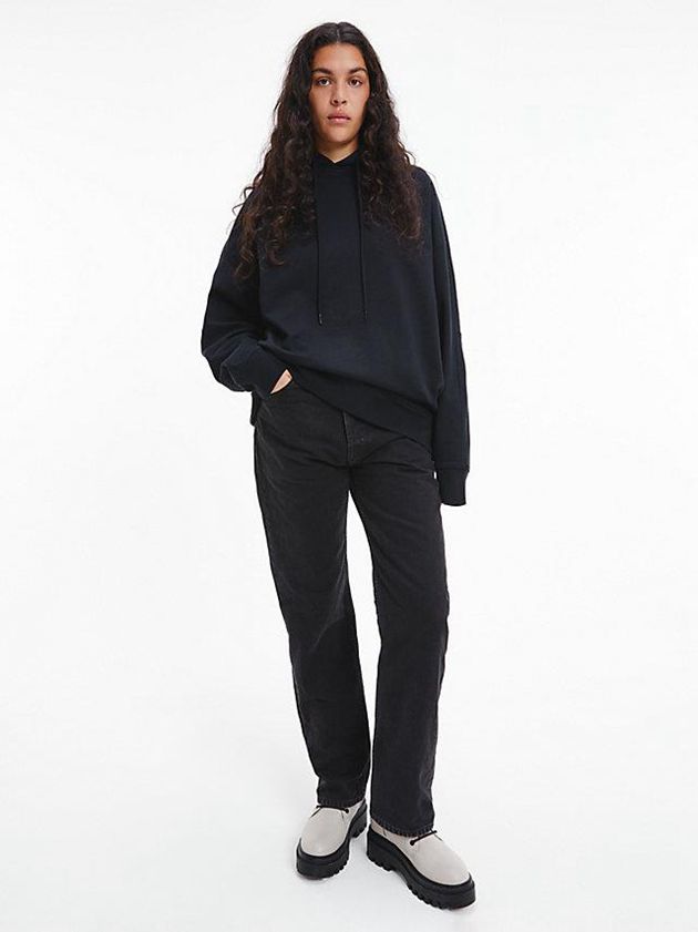 Black Calvin Klein Unisex Relaxed - CK Standards Men Hoodie | CQYA-18032