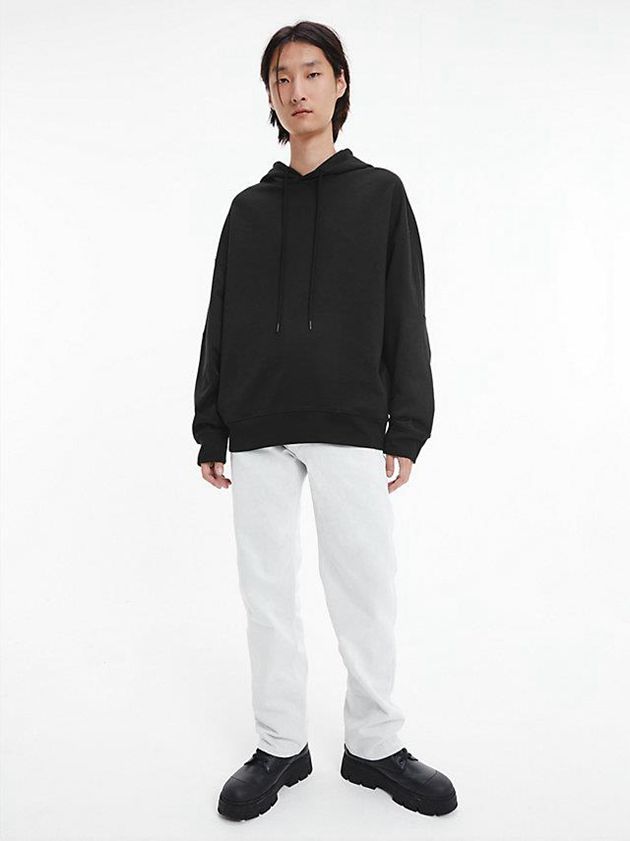 Black Calvin Klein Unisex Relaxed - CK Standards Men Hoodie | CQYA-18032