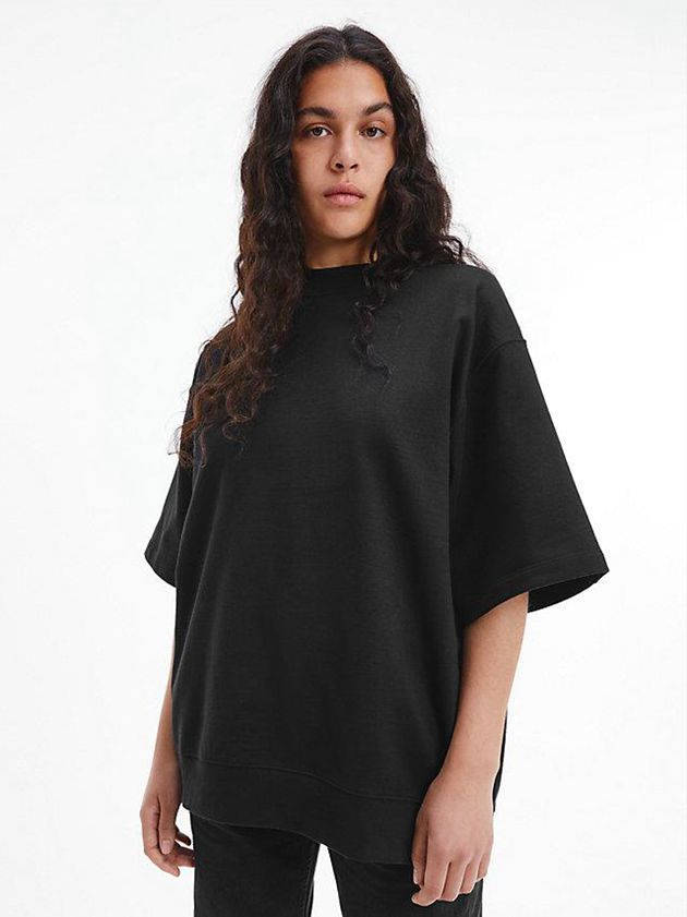 Black Calvin Klein Unisex Short Sleeve - CK Standards Men Sweatshirt | UBAY-43057