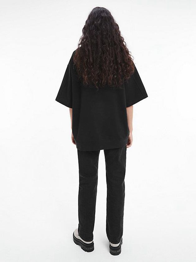 Black Calvin Klein Unisex Short Sleeve - CK Standards Men Sweatshirt | UBAY-43057