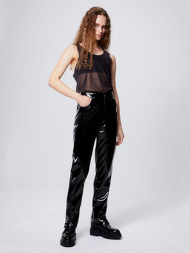 Black Calvin Klein Unisex Slim Mesh Tank Women Top | LHXD-76395