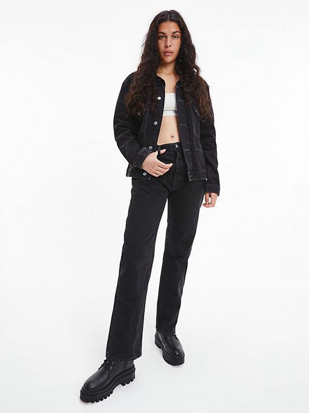 Black Calvin Klein Unisex Straight - CK Standards Women Jeans | JBCY-26409