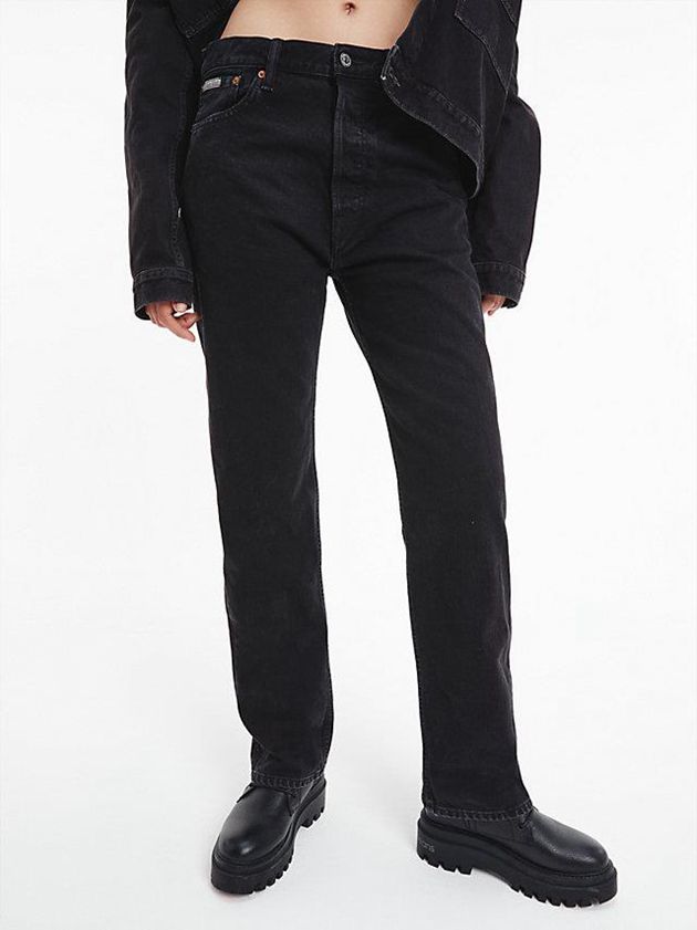 Black Calvin Klein Unisex Straight - CK Standards Women Jeans | JBCY-26409