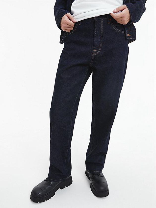 Black Calvin Klein Unisex Straight - CK Standards Women Jeans | RKSL-14903