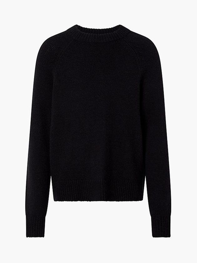 Black Calvin Klein Unisex Wool Blend Jumper - CK Standards Men Sweater | YKEV-79085
