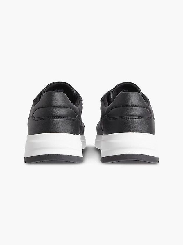 Black Calvin Klein Vegan Leather Men Sneakers | UGQT-48921