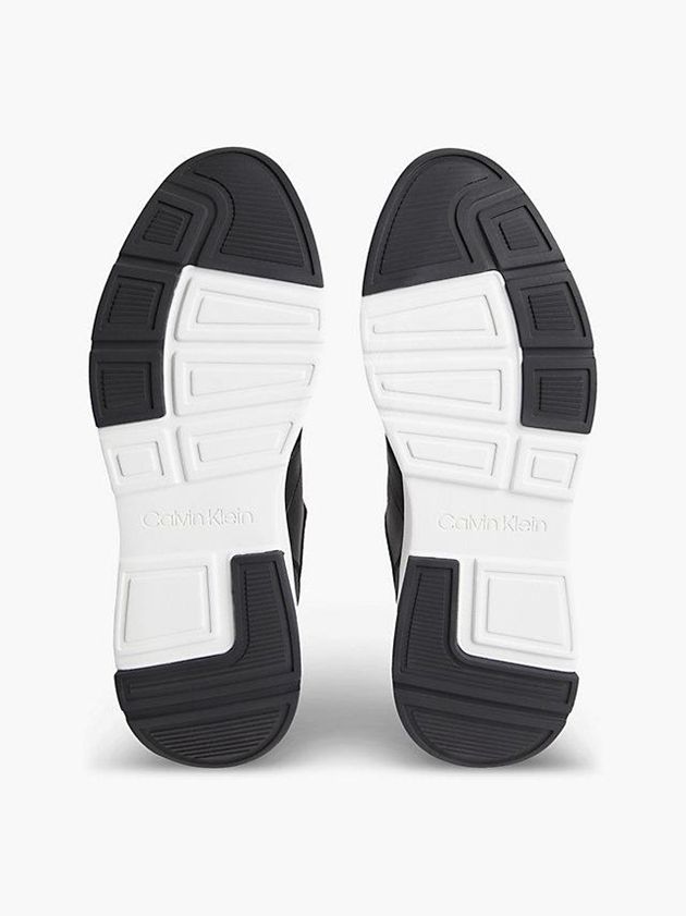 Black Calvin Klein Vegan Leather Men Sneakers | UGQT-48921