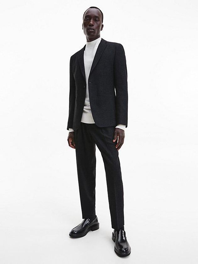 Black Calvin Klein Virgin Wool Men Blazer | XIRE-32906