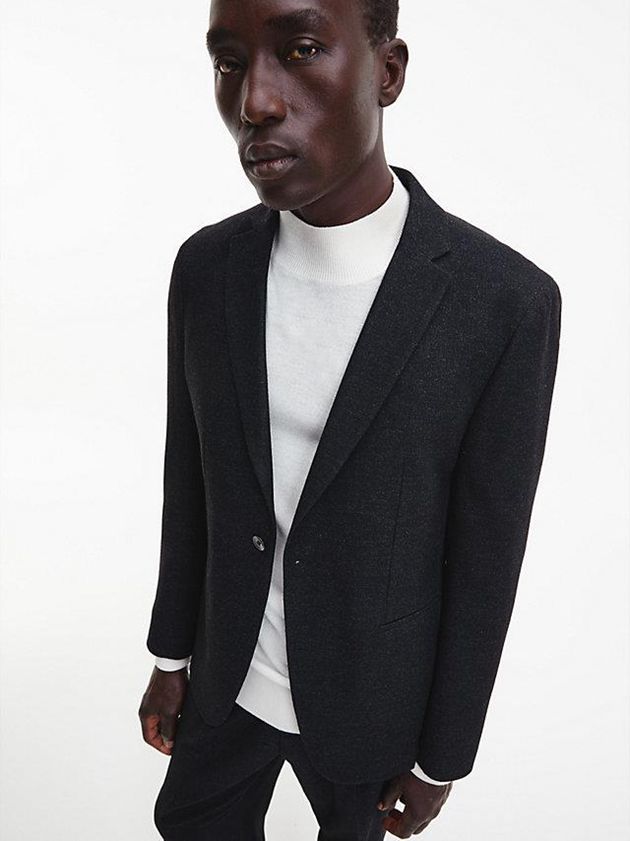 Black Calvin Klein Virgin Wool Men Blazer | XIRE-32906