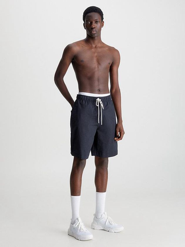 Black Calvin Klein Water-Repellent Gym Men Shorts | IKEG-43259