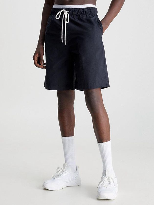 Black Calvin Klein Water-Repellent Gym Men Shorts | IKEG-43259