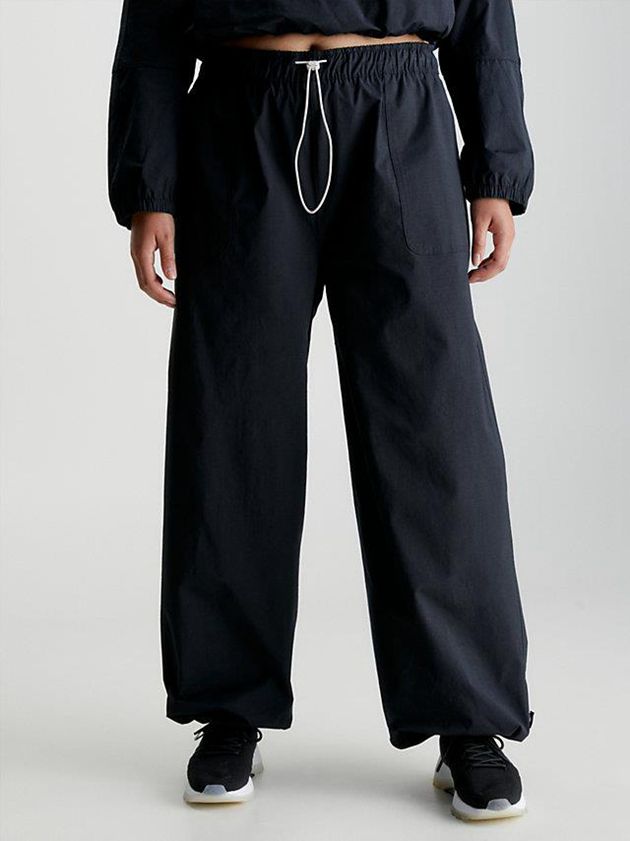 Black Calvin Klein Water-Repellent Wide Leg Women Pants | PLIV-75130