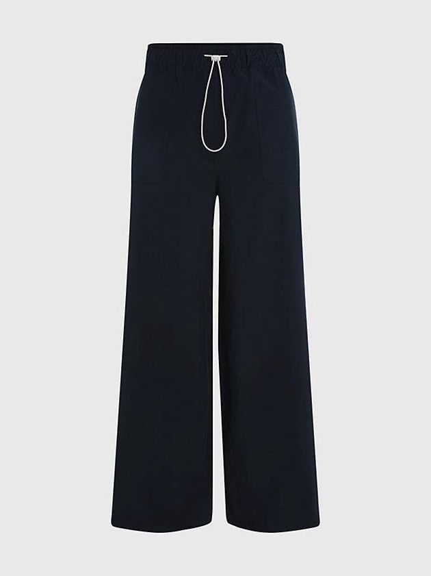 Black Calvin Klein Water-Repellent Wide Leg Women Pants | PLIV-75130