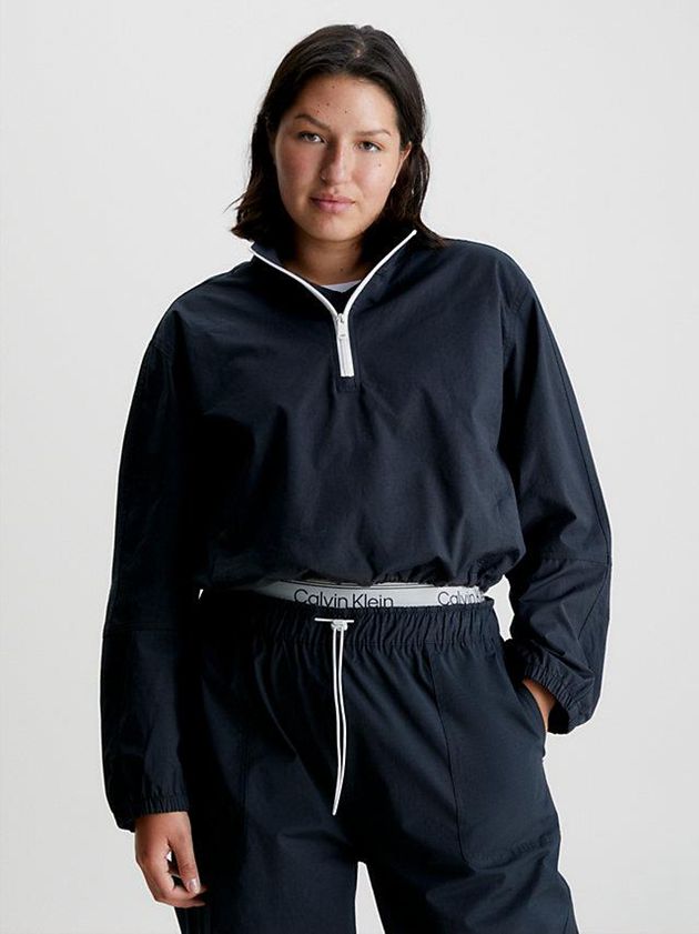 Black Calvin Klein Water-Repellent Windbreaker Women Jacket | HGXU-94086