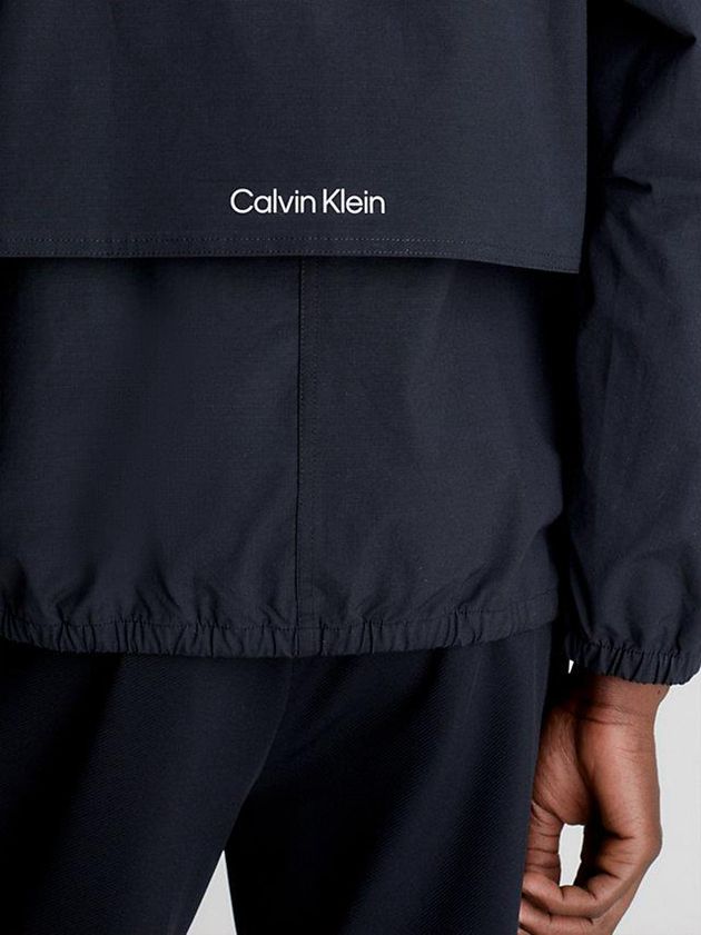 Black Calvin Klein Water-Repellent Windbreaker Men Jacket | LEXW-80174