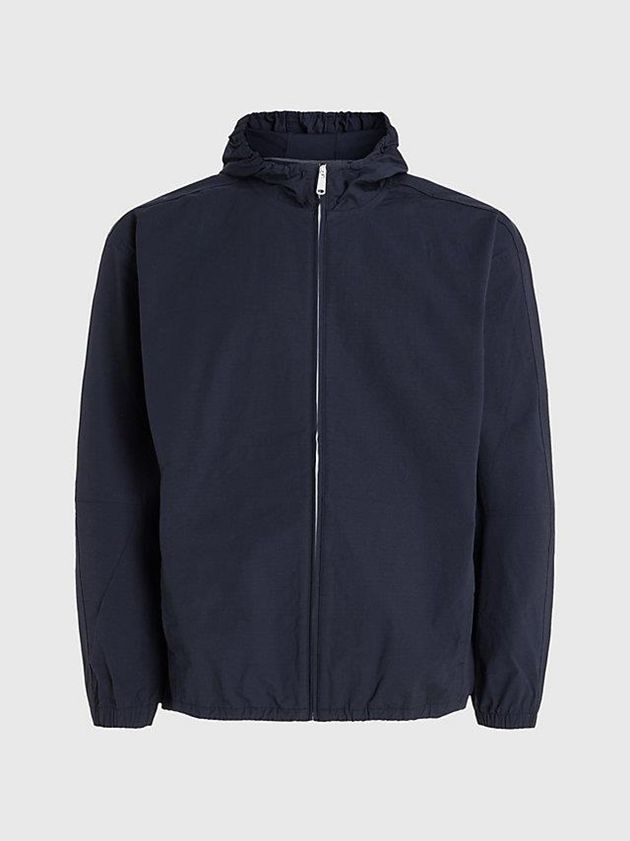 Black Calvin Klein Water-Repellent Windbreaker Men Jacket | LEXW-80174