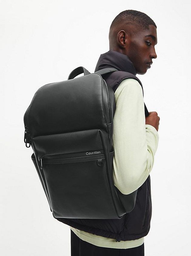 Black Calvin Klein Weather Resistant Business Men Backpack | YRWK-16785