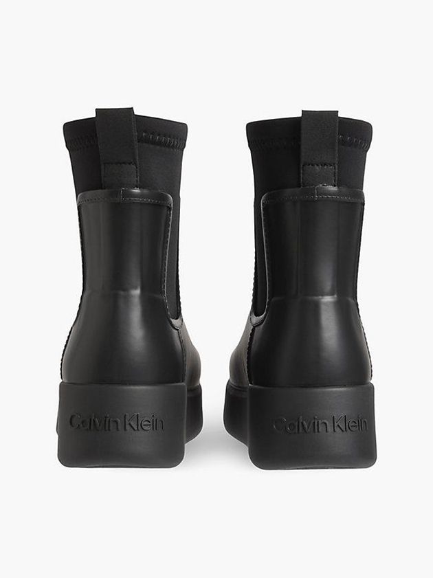Black Calvin Klein Wedge Rain Women Boots | QLED-45703