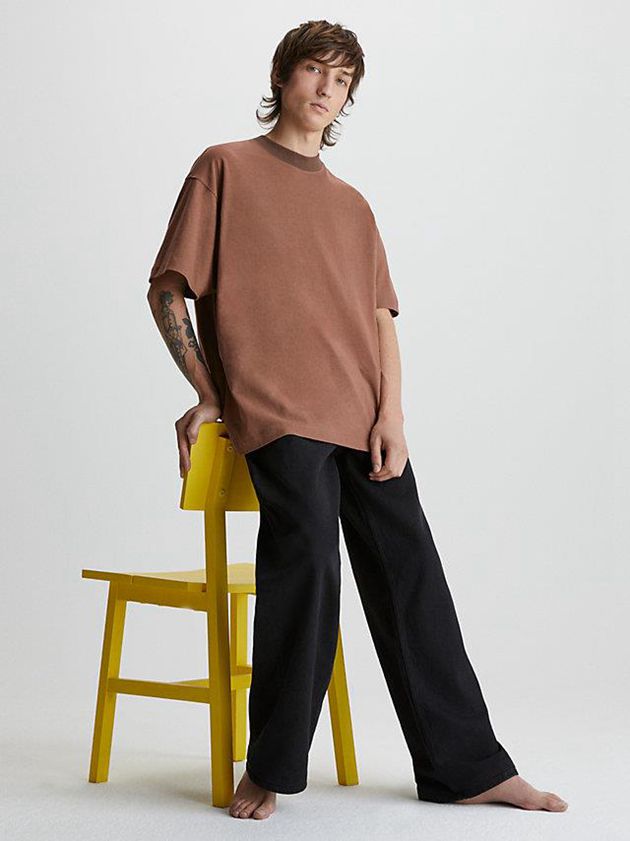 Black Calvin Klein Wide Leg Men Jeans | UJCE-35824