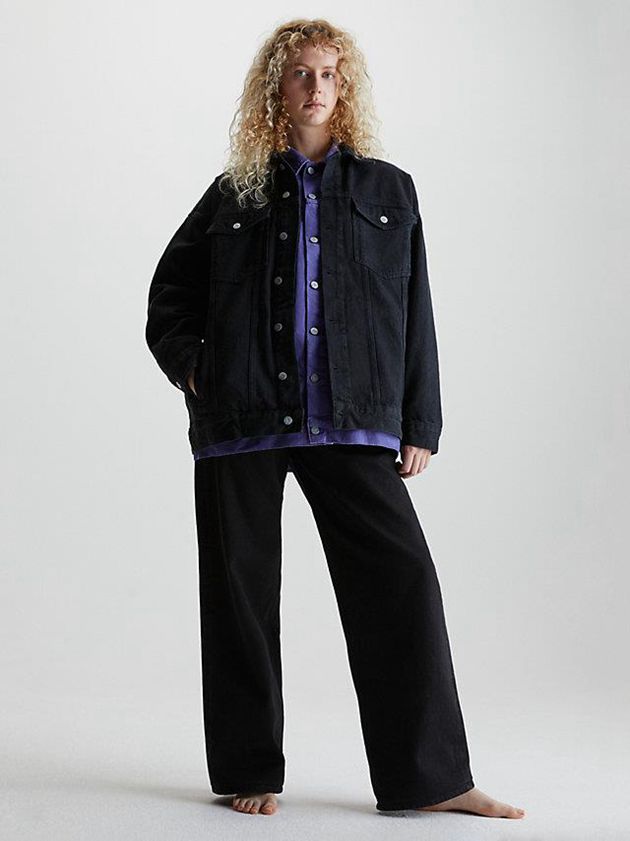 Black Calvin Klein Wide Leg Women Jeans | AMBD-89146