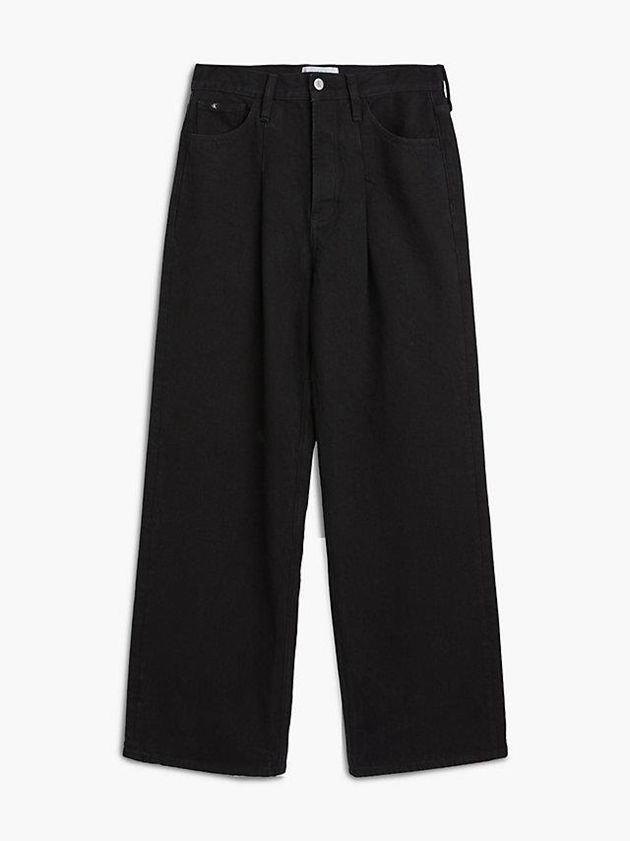 Black Calvin Klein Wide Leg Women Jeans | AMBD-89146