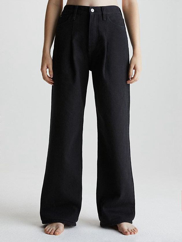 Black Calvin Klein Wide Leg Women Jeans | AMBD-89146