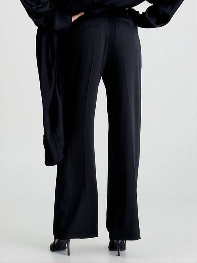 Black Calvin Klein Wide Leg Women Pants | EVAJ-32540