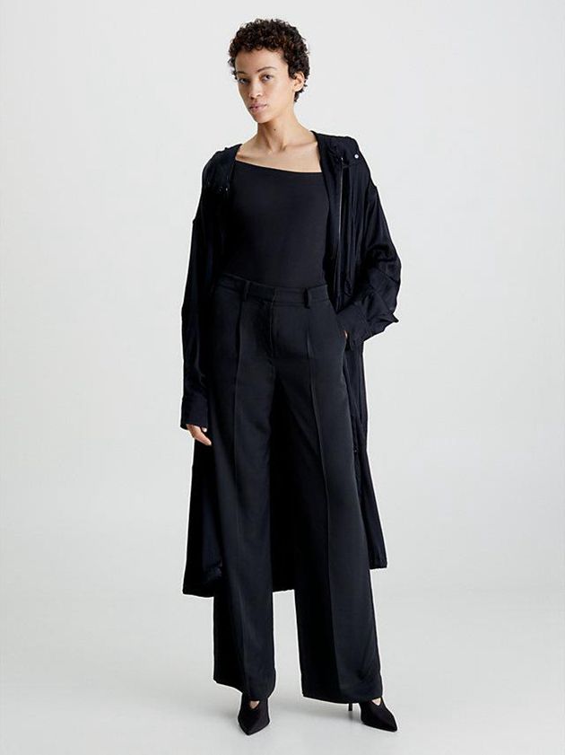Black Calvin Klein Wide Leg Women Pants | EVAJ-32540