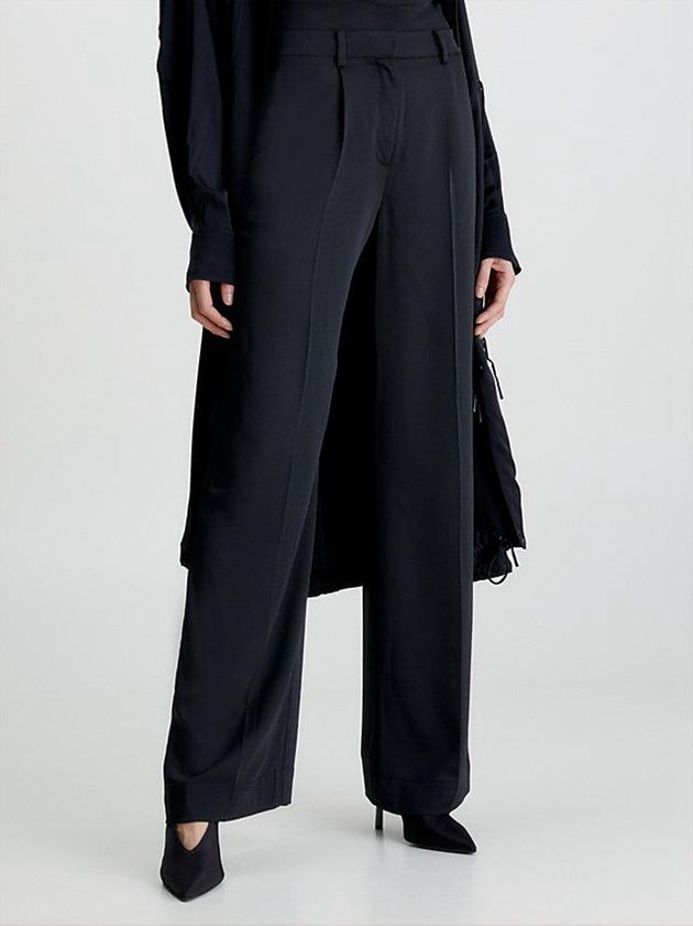 Black Calvin Klein Wide Leg Women Pants | EVAJ-32540
