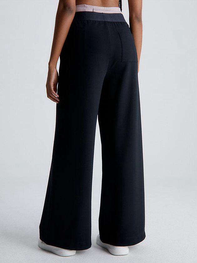 Black Calvin Klein Wide Leg Women Pants | HTEX-38526