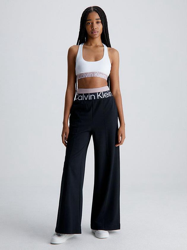 Black Calvin Klein Wide Leg Women Pants | HTEX-38526