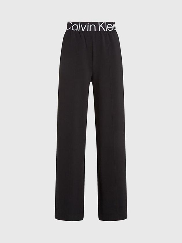 Black Calvin Klein Wide Leg Women Pants | HTEX-38526