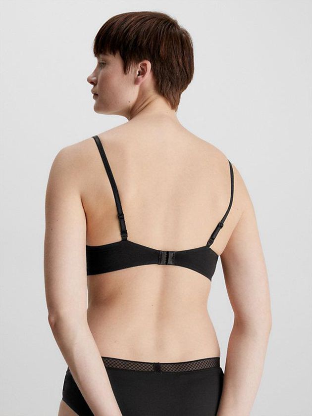 Black Calvin Klein Wireless Push-Up - Seductive Comfort Women Bra | UWMI-54230