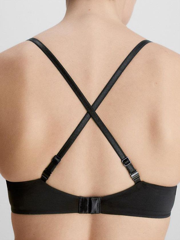 Black Calvin Klein Wireless Push-Up - Seductive Comfort Women Bra | UWMI-54230