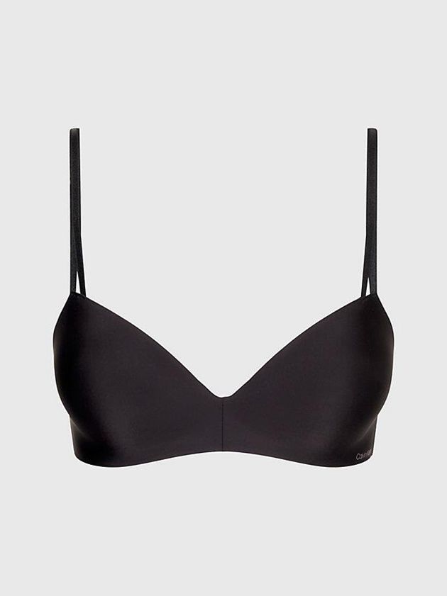 Black Calvin Klein Wireless Push-Up - Seductive Comfort Women Bra | UWMI-54230