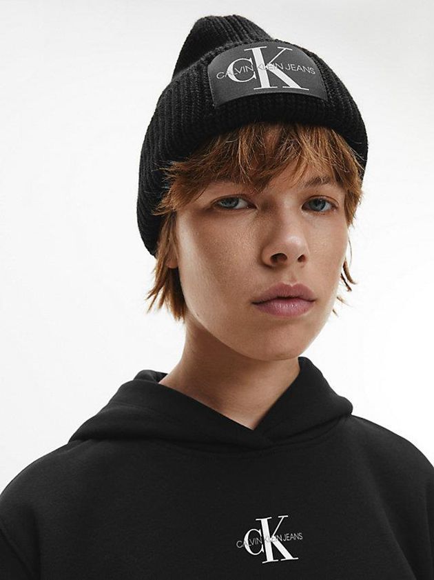Black Calvin Klein Wool Blend Women Beanie | CVKO-59023