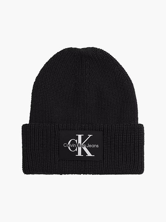 Black Calvin Klein Wool Blend Women Beanie | CVKO-59023