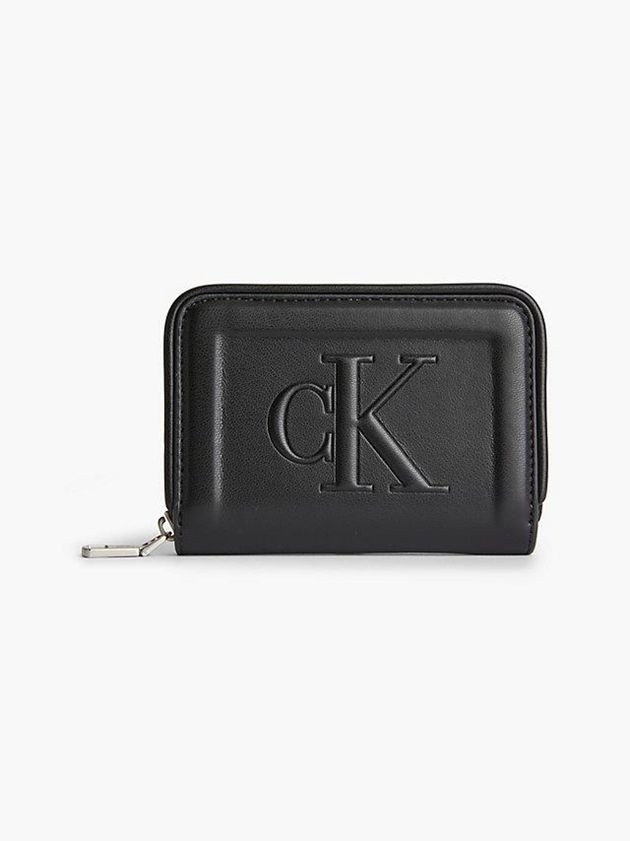 Black Calvin Klein Zip Around Women Wallet | MZAQ-71680