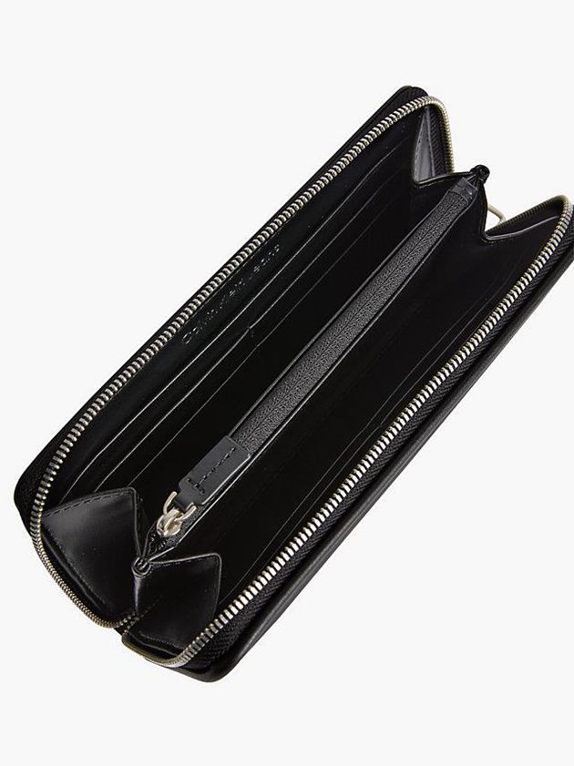 Black Calvin Klein Zip Around Women Wallet | ENWY-06732