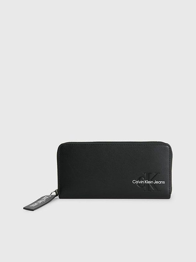 Black Calvin Klein Zip Around Women Wallet | FOQC-73862