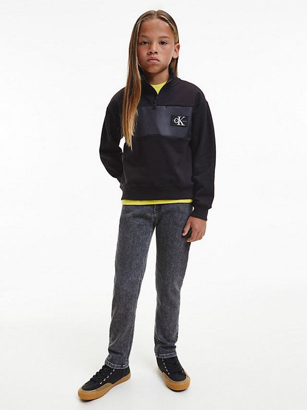 Black Calvin Klein Zip Boys's Sweatshirt | QORI-01485