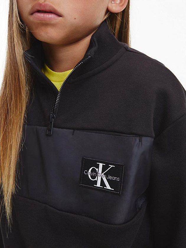 Black Calvin Klein Zip Boys's Sweatshirt | QORI-01485