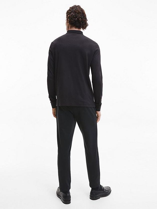 Black Calvin Klein Zip Neck Men Polo Shirt | BUJQ-96583