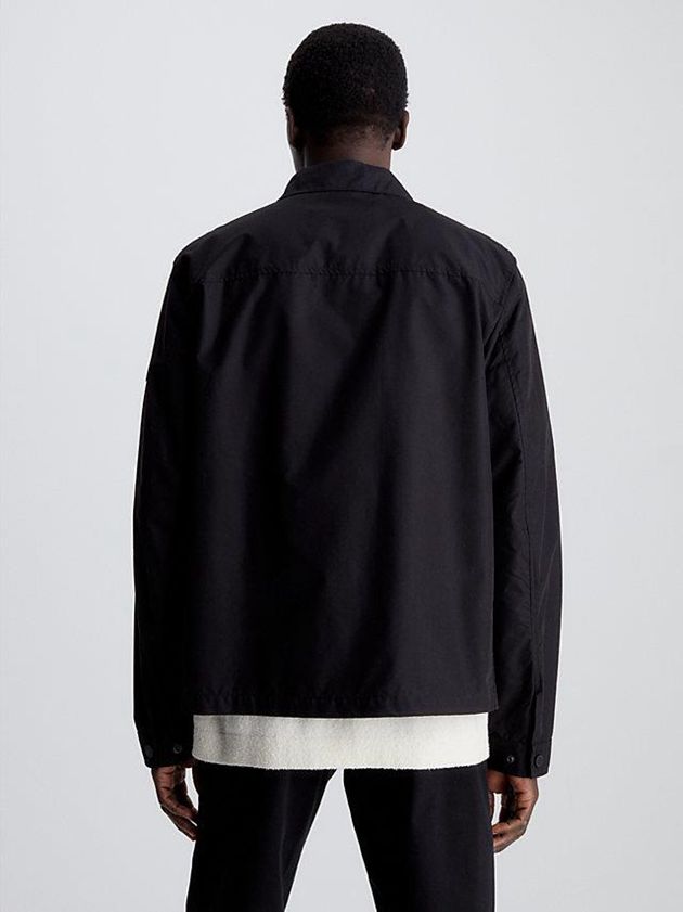 Black Calvin Klein Zip Up Shirt Men Jacket | POZT-49537