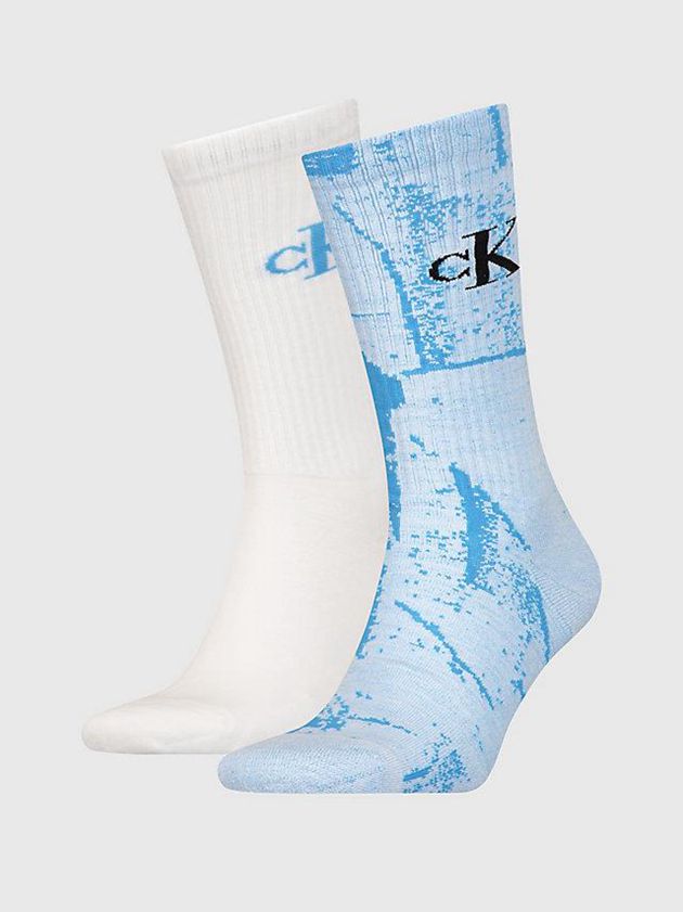 Blue Calvin Klein 2 Pack Crew Men Socks | ZJQT-17490